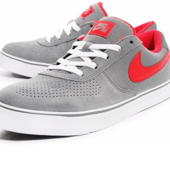 Nike Other - HP🎉 Nike Men Skateboarding Ankle Gray Red Sneaker